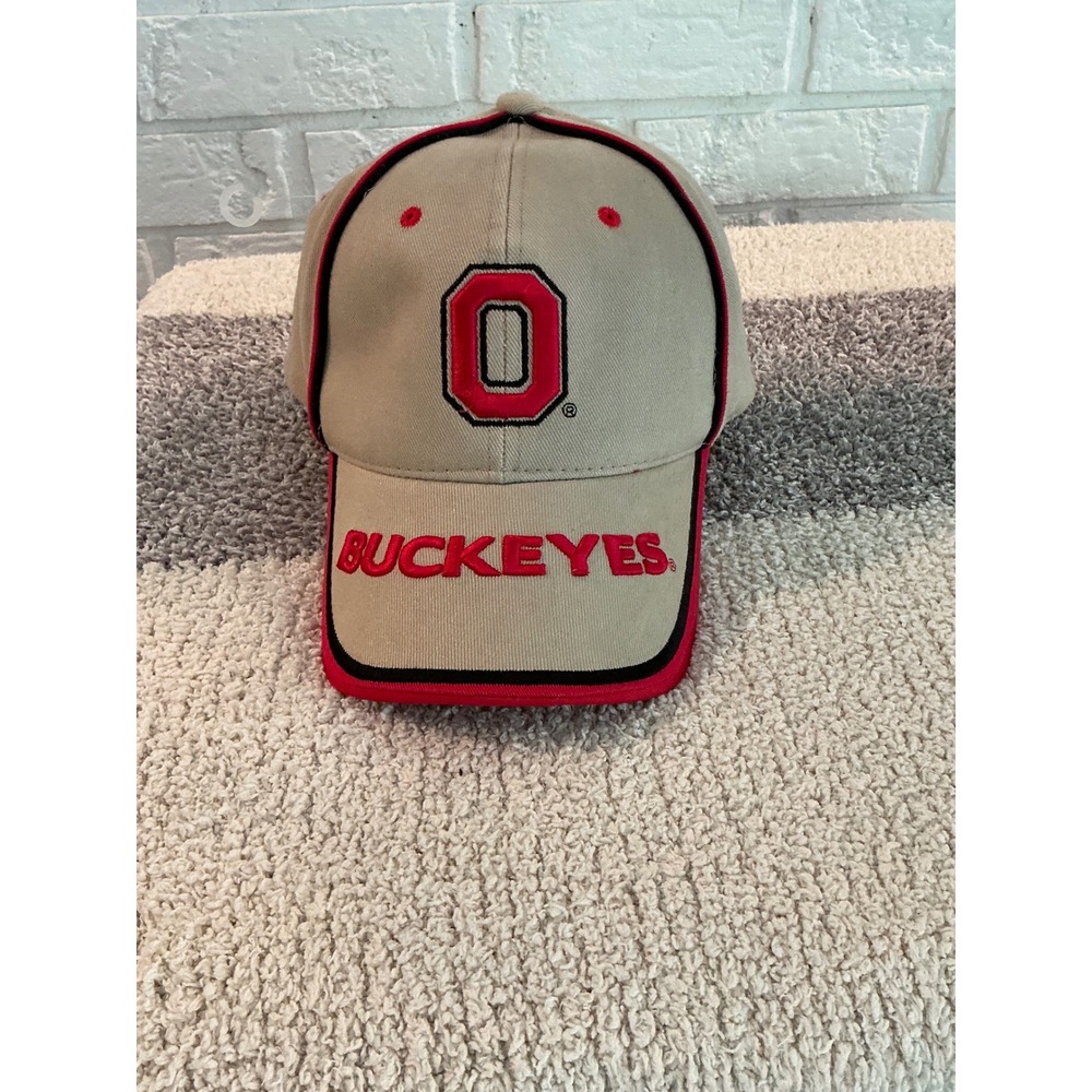 Signatures Ohio State Buckeyes Hat Mens OSFM Tan Red Excellent Embroidered Cap